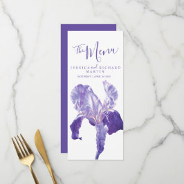 Vlag iris paars bruiloft menu