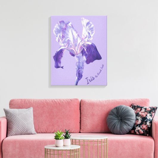 Vlag Iris paars en mauve florale canvas kunst (Insitu (Woonkamer))