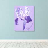 Vlag Iris paars en mauve florale canvas kunst (Insitu (Houten vloer))