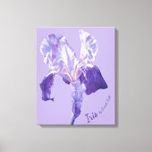 Vlag Iris paars en mauve florale canvas kunst (Voorkant)