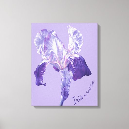 Vlag Iris paars en mauve florale canvas kunst (Voorkant)
