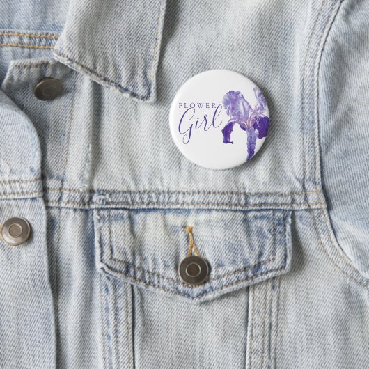 vlag iris paarse trouwpen / knop ronde button 5,7 cm (In situ)