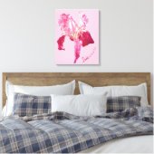 Vlag Iris rood en roze gekleurd boxed canvas (Insitu (Slaapkamer))