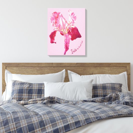 Vlag Iris rood en roze gekleurd boxed canvas (Insitu (Slaapkamer))