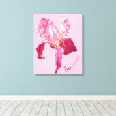 Vlag Iris rood en roze gekleurd boxed canvas (Insitu (Houten vloer))