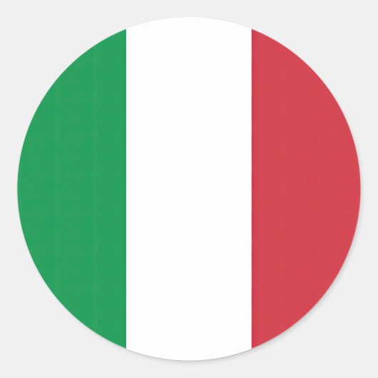 Vlag Italië Tricolore Ronde Sticker (Voorkant)