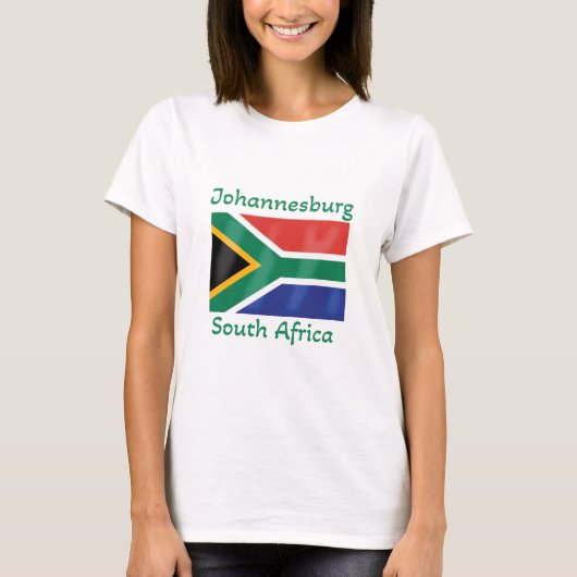 Vlag Johannesburg Zuid-Afrika T-shirt (Voorkant)