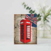 vlag jubileum kroonrode telefooncel briefkaart (Staand voorkant)