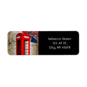 vlag jubileum kroonrode telefooncel etiket (Voorkant)