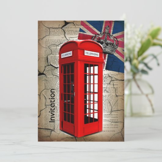 vlag jubileum kroonrode telefooncel kaart (Staand voorkant)