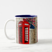 vlag jubileum kroonrode telefooncel tweekleurige koffiemok (Links)