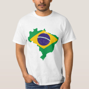 vlag kaart Brazilië T-shirt