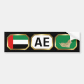 Vlag kaart code bumpersticker VAE (Voorkant)