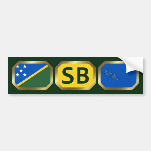 Vlag kaart code bumpersticker van de Salomonseilan (Voorkant)