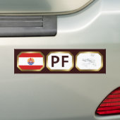 Vlag kaart code bumpersticker van Frans-Polynesië (Op auto)