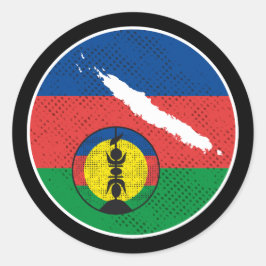 Vlag kanak, Nieuw-Caledonië, Kanaky-symbool Ronde Sticker