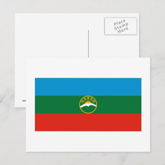 Vlag Karachay-Cherkess Briefkaart (Voorkant / Achterkant)