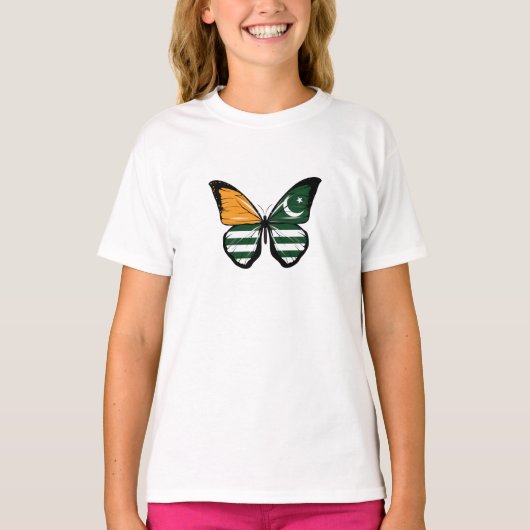 Vlag Kasjmir Butterfly T-shirt (Voorkant)