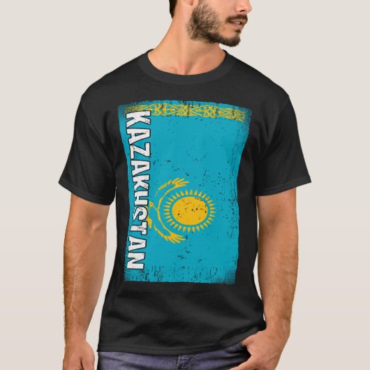 Vlag Kazachstan 1 T-shirt (Voorkant)