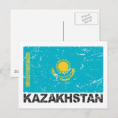  vlag Kazachstan Briefkaart (Voorkant / Achterkant)