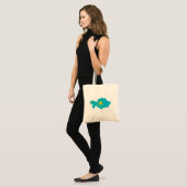 vlag kazachstan : vlaggenkaartsymbool tote bag (Voorkant (model))