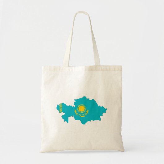 vlag kazachstan : vlaggenkaartsymbool tote bag (Voorkant)