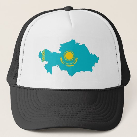vlag kazachstan : vlaggenkaartsymbool trucker pet (Voorkant)