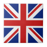 Vlag keramische tapijtegel tegeltje<br><div class="desc">Dit ontwerp bestaat uit de Britse vlag die slim is omgevormd tot het vierkant tegeloppervlak. Een decoratief en nuttig artikel dat een perfect cadeau zou zijn voor degenen die het Verenigd Koninkrijk graag onthouden.</div>
