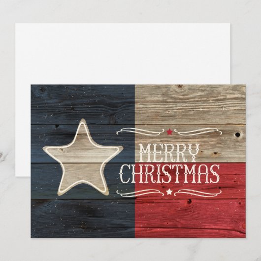 Vlag kerstKaart met verst hout, Texas (Voorkant / Achterkant)