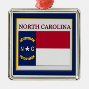 Vlag kerstversiering van de staat North Carolina Metalen Ornament