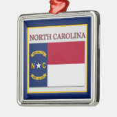 Vlag kerstversiering van de staat North Carolina Metalen Ornament (Links)