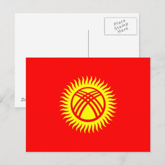 Vlag Kirgizië Briefkaart (Voorkant / Achterkant)