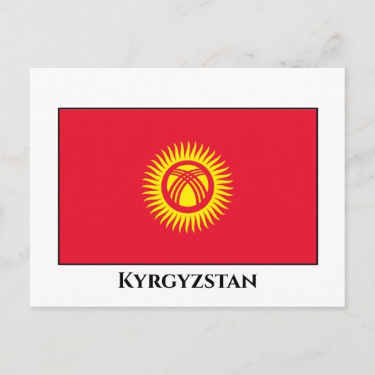 Vlag Kirgizië Briefkaart (Voorkant)