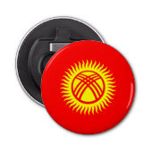 Vlag Kirgizië Button Flesopener (Voorkant)