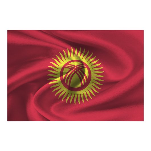 Vlag Kirgizië Foto Afdruk (Voorkant)