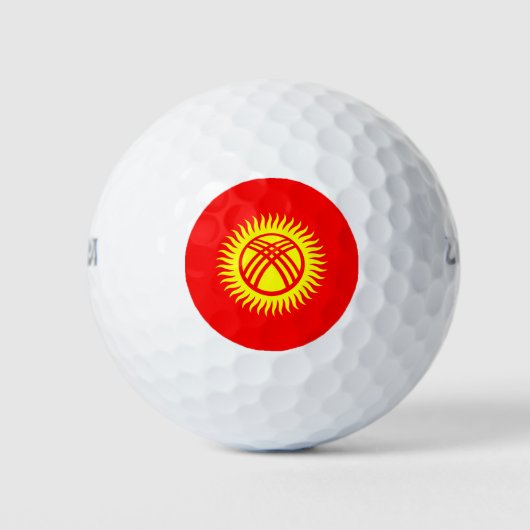 Vlag Kirgizië Golfballen (Voorkant)