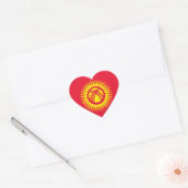 Vlag Kirgizië Hart Sticker (Envelop)