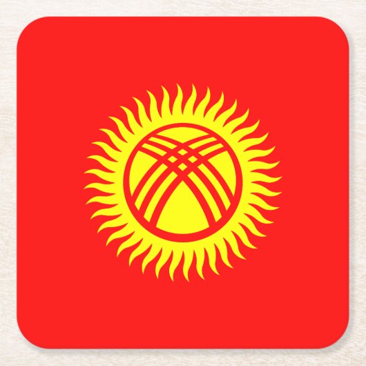 Vlag Kirgizië Kartonnen Onderzetters (Voorkant)