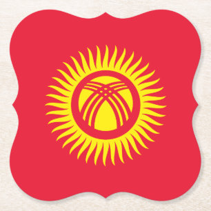 Vlag Kirgizië Kartonnen Onderzetters