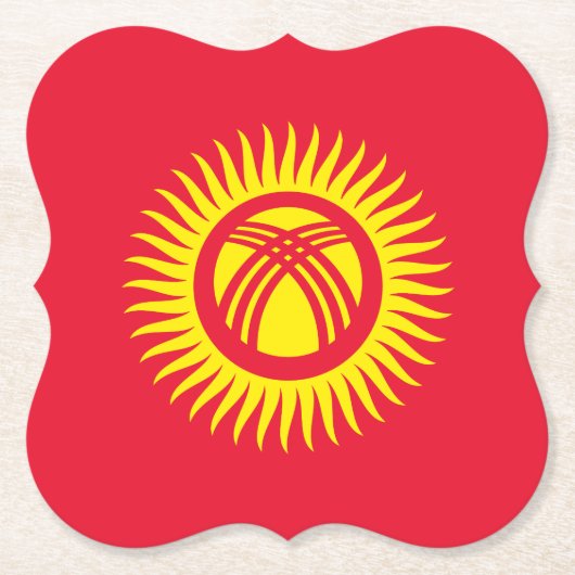 Vlag Kirgizië Kartonnen Onderzetters (Voorkant)