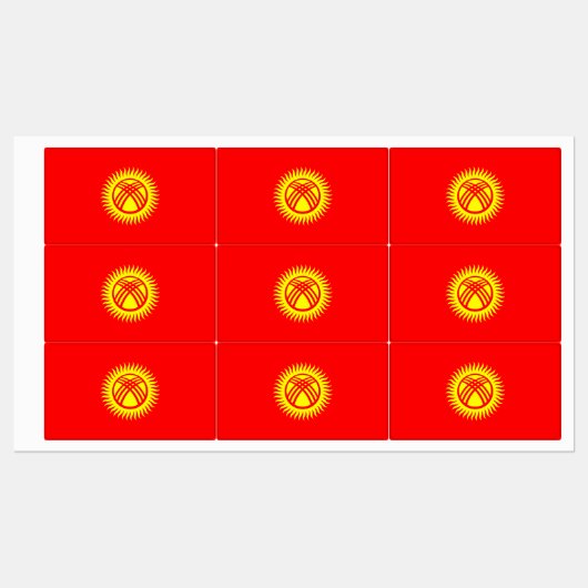 Vlag Kirgizië Labels (Vel)