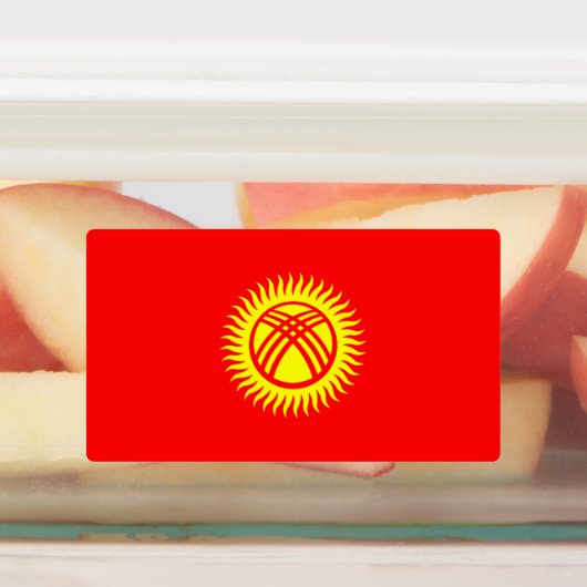 Vlag Kirgizië Labels (Aangebracht)
