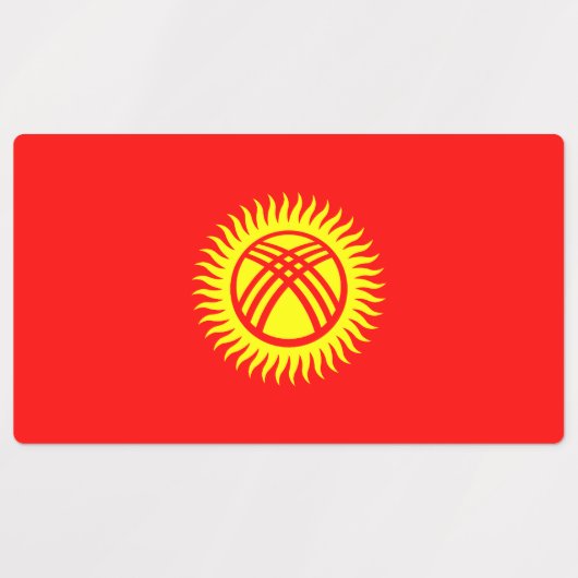 Vlag Kirgizië Labels (Design 2)