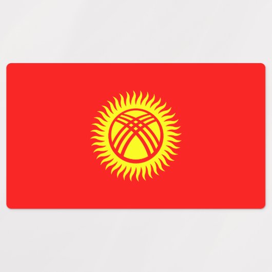 Vlag Kirgizië Labels (Design 1)