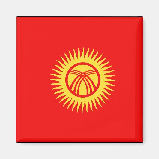 Vlag Kirgizië Magneet (Voorkant)