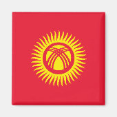 Vlag Kirgizië Magneet (Voorkant)