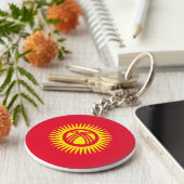 Vlag Kirgizië Sleutelhanger (Zijkant)