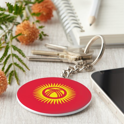 Vlag Kirgizië Sleutelhanger (Zijkant)