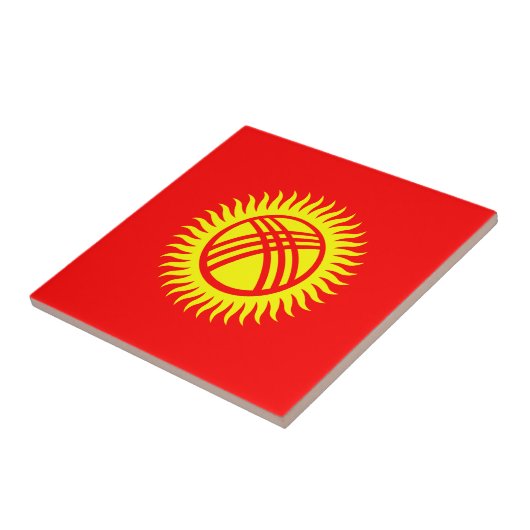 Vlag Kirgizië Tegeltje (Zijkant)