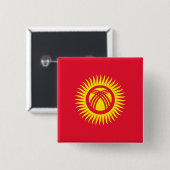 Vlag Kirgizië Vierkante Button 5,1 Cm (Voorkant /achterkant)